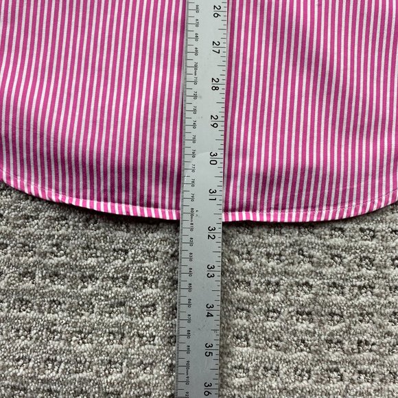 Robert Graham X Shirt Men Medium M Pink White Striped Button Up Long Sleeve - Picture 12 of 12